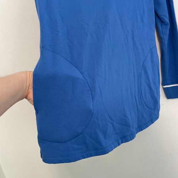 SUSAN GRAVER Brushed Back Knit V-Neck Tunic Blue Pullover Sweatshirt PETITE SP - Picture 8 of 13